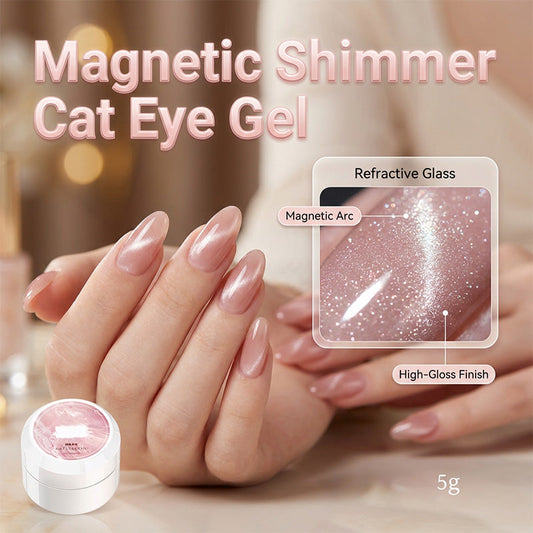 Smalto gel effetto occhi di gatto, smalto per nail art con glitter magnetici brillanti