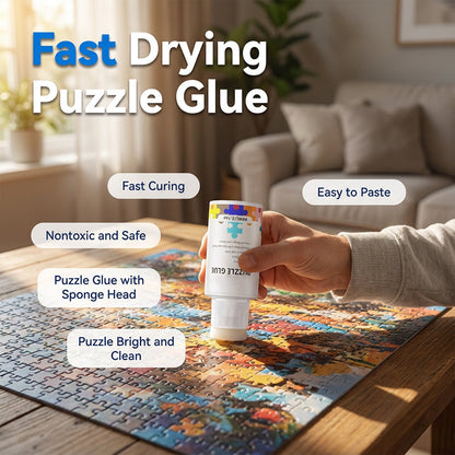 🧩 Colla per puzzle non tossica – sicura per grandi e piccini! 🟢