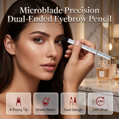 Matita per sopracciglia microblading a doppia punta, impermeabile
