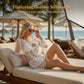 🧶 SCONTO DEL 50% A TEMPO LIMITATO! ✨ Copricostume da spiaggia all’uncinetto – Stile bohémien, nappine, regolabile 🏖️