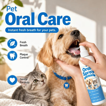 💞 PIÙ DI 50.000 VENDUTI! 🐶🐱 SCONTO 50%! Spray Detergente Orale per Animali – Rinfresca l'alito e favorisce l'igiene orale quotidiana. Nebbia delicata, facile da spruzzare – nessun bisogno di spazzolino! 🌸🦴