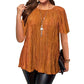 Camicetta Plus Size a Pieghe Valorizzante