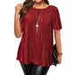 Camicetta Plus Size a Pieghe Valorizzante