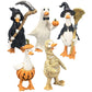 🎃 DECORAZIONI DI HALLOWEEN NOIOSE?🎃 Set di paperelle spettrali – Dipinte a mano, 5 personaggi, resistenti alle intemperie – Per mensole, scrivanie e spazi esterni! 🦇
