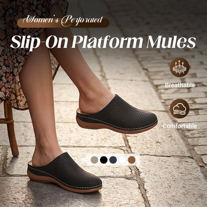 Ciabatte con plateau traforate da donna