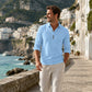 Camicia da uomo a maniche lunghe con colletto e bottoni