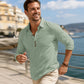 Camicia da uomo a maniche lunghe con colletto e bottoni
