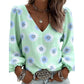 Top da donna casual a fantasia, ampio