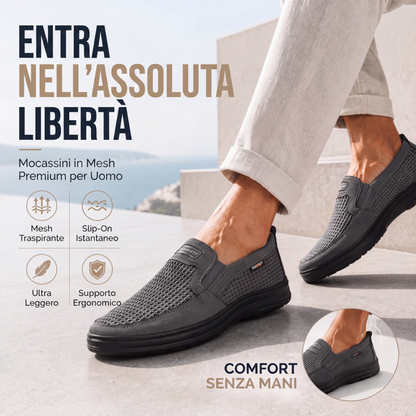 Scarpe slip-on da uomo in mesh traspirante