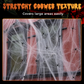 Decorazioni spaventose per feste di Halloween: ragni e ragnatele elastiche
