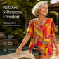 T-shirt da donna con scollo a V e stampa rinfrescante