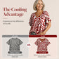 T-shirt da donna con scollo a V e stampa rinfrescante