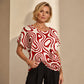 T-shirt da donna con scollo a V e stampa rinfrescante