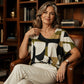 T-shirt da donna con scollo a V e stampa rinfrescante