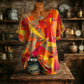 T-shirt da donna con scollo a V e stampa rinfrescante