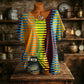 T-shirt da donna con scollo a V e stampa rinfrescante