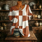 T-shirt da donna con scollo a V e stampa rinfrescante