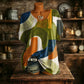 T-shirt da donna con scollo a V e stampa rinfrescante