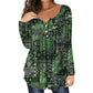 Elegante top da donna con scollo a V e bottoni