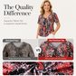 T-shirt da donna a maniche corte con scollo a V e stampa leopardata, modello tunica plissettata