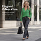 Maglione da donna elegante con scollo a V in maglia
