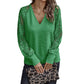Maglione da donna elegante con scollo a V in maglia