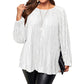 Top a maniche lunghe plissettato da donna taglie forti