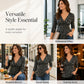 Top da donna taglie forti con scollo a V e stampa leopardata