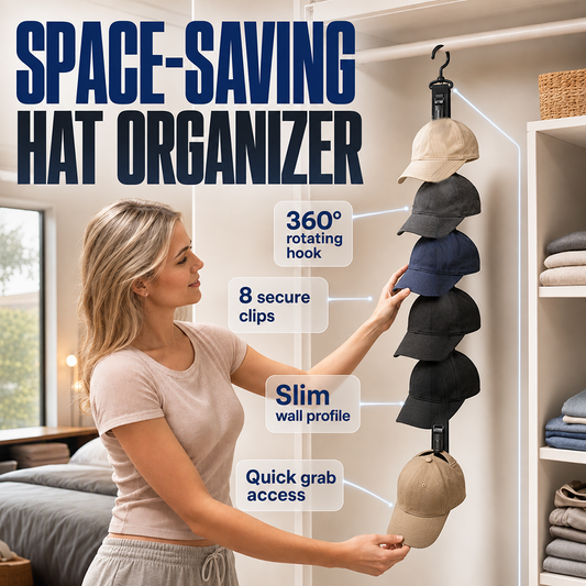 Organizzatore per cappelli da parete con 8 clip