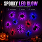 Adesivi murali 3D a forma di ragno con luci LED lampeggianti per Halloween