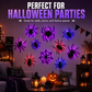 Adesivi murali 3D a forma di ragno con luci LED lampeggianti per Halloween