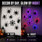 Adesivi murali 3D a forma di ragno con luci LED lampeggianti per Halloween
