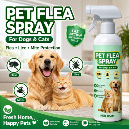 🥳SCELTA MIGLIORE 2026🥳 Spray antipulci per animali domestici – A base vegetale, delicato ma efficace – Respinge i parassiti, neutralizza gli odori – Sicuro se leccato! 🛡️💨