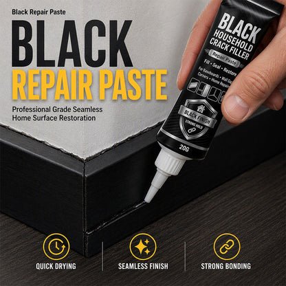 Pasta riempitiva nera per crepe domestiche – La formula polimerica ad alta densità riempie fessure e crepe in modo impeccabile. Applicatore con punta di precisione per riparazioni senza sporcare – ripristina pareti e battiscopa alla perfezione!