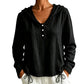 Top da donna casual con cappuccio e coulisse sull'orlo