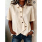 Camicia da donna asimmetrica a maniche corte con bottoni