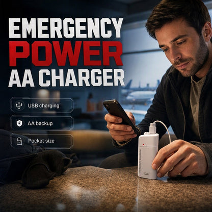 Power bank di emergenza portatile alimentato a batterie AA con torcia LED