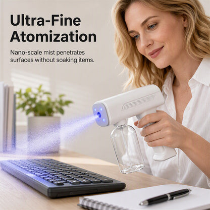 Pistola spray disinfettante wireless portatile con luce blu