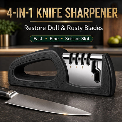 🥳 PROMOZIONE IMPERDIBILE! Affilacoltelli da cucina 4 in 1 a più fasi 🔪🏠