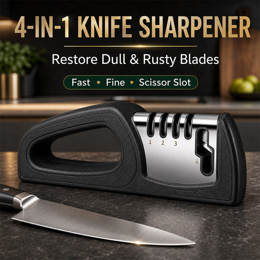 🥳 PROMOZIONE IMPERDIBILE! Affilacoltelli da cucina 4 in 1 a più fasi 🔪🏠