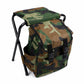 Sedia pieghevole portatile 2 in 1, utilizzabile anche come zaino, ideale per campeggio all'aperto.
