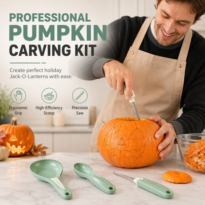 Kit 3 in 1 per intagliare zucche e set per separare la polpa di melone