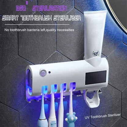 🥳Offerta speciale 2026🥳💞 Oltre 50.000 unità vendute! 🦷Sterilizzatore per spazzolini da denti UV da parete - Sterilizzazione a 360°, attivazione tramite sensore, non è necessario forare. Contiene 4 spazzolini e filo interdentale! 🧴🛡️
