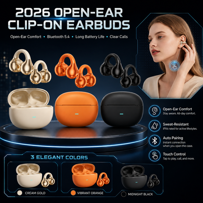 Auricolari wireless Bluetooth a clip con apertura per le orecchie