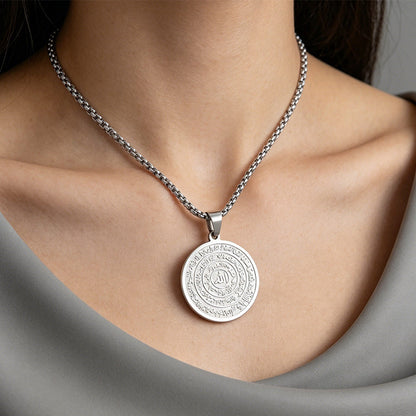 ⏳ SCONTO DEL 50% PER UN PERIODO LIMITATO! 🪙📿 Collana con ciondolo in acciaio inossidabile con calligrafia araba – Incisione sacra "Allah", resistente alla ruggine e dal design senza tempo – Disponibile in oro e argento ✨