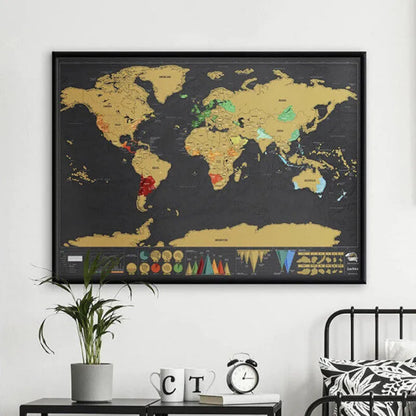 Diario di viaggio con mappa del mondo