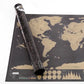 Diario di viaggio con mappa del mondo