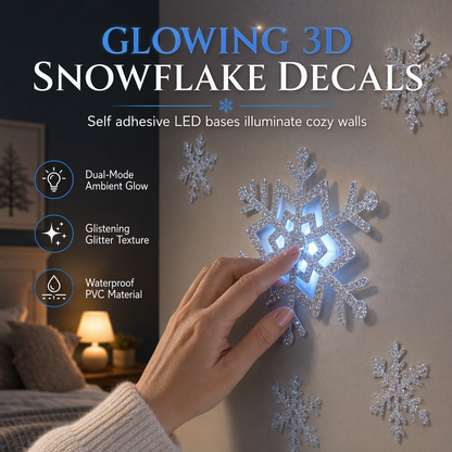 ❄️✨ Idea Regalo di Natale – Adesivi da Parete a Forma di Fiocco di Neve Luminosi | Decorazione Magica per Notti Invernali con LED 🎁