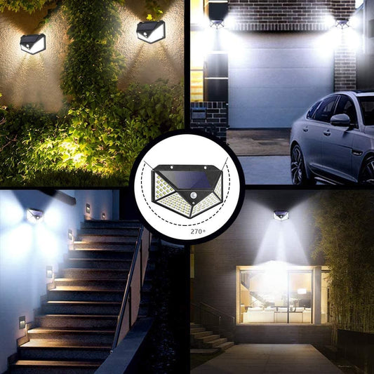 💥 Sconto del 50% 💥 Faretti solari LED da esterno con sensore di movimento – 140 LED, IP65