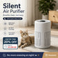 Purificatore d'aria compatto, silenzioso ed efficiente dal punto di vista energetico, ideale per peli di animali, polvere e allergie.